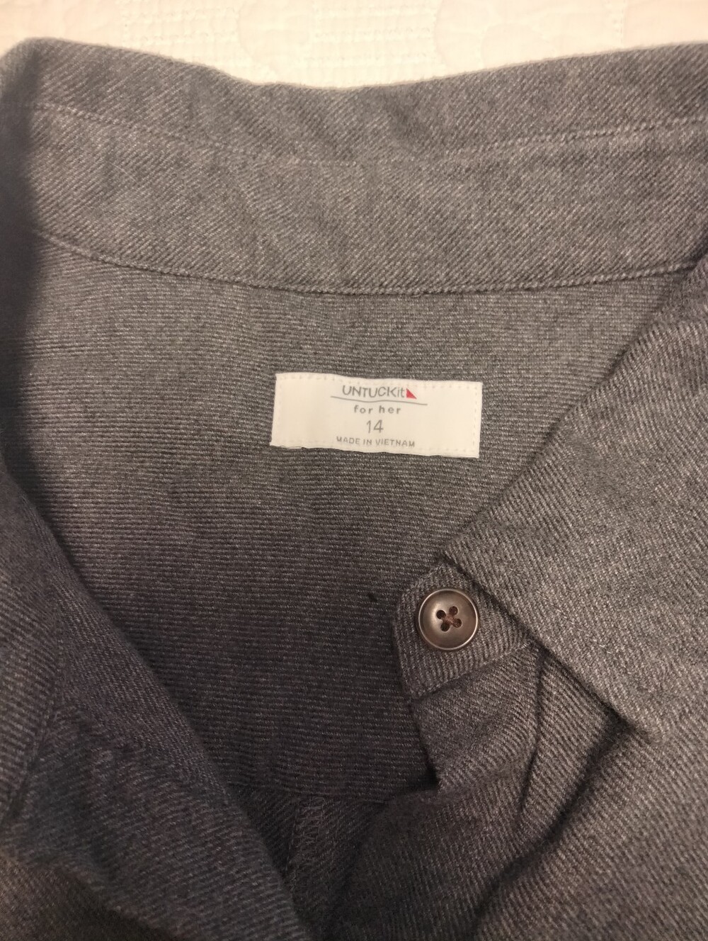 Untuckit For Her Grey Button-Front Shirt Dress